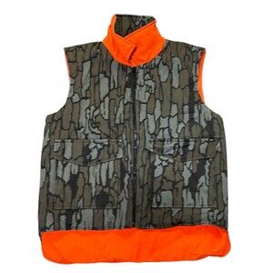 VTG 90s Trebark Camo Reversible Puffer Vest Size Small